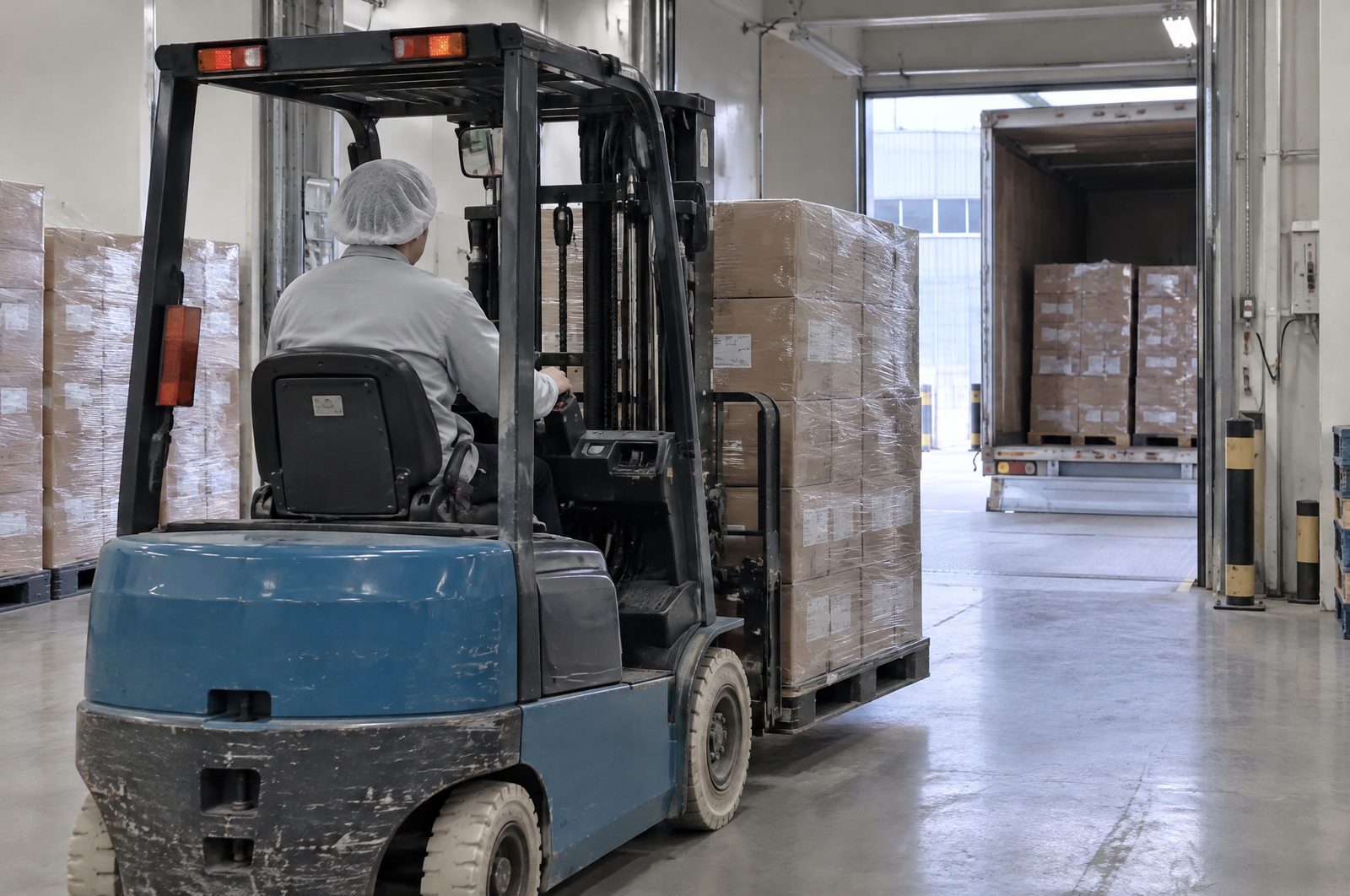 Moving export pallets to the loading door