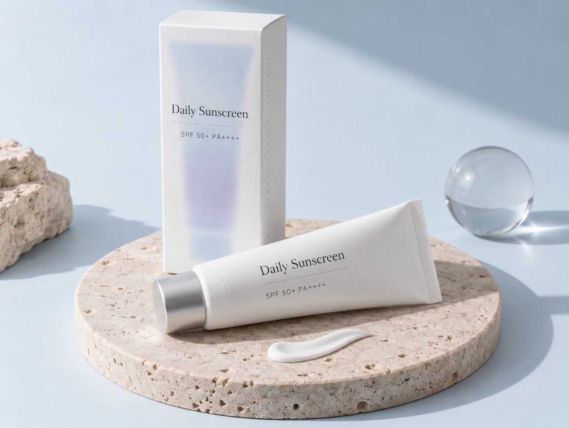 Private label sunscreen tube made in Korea