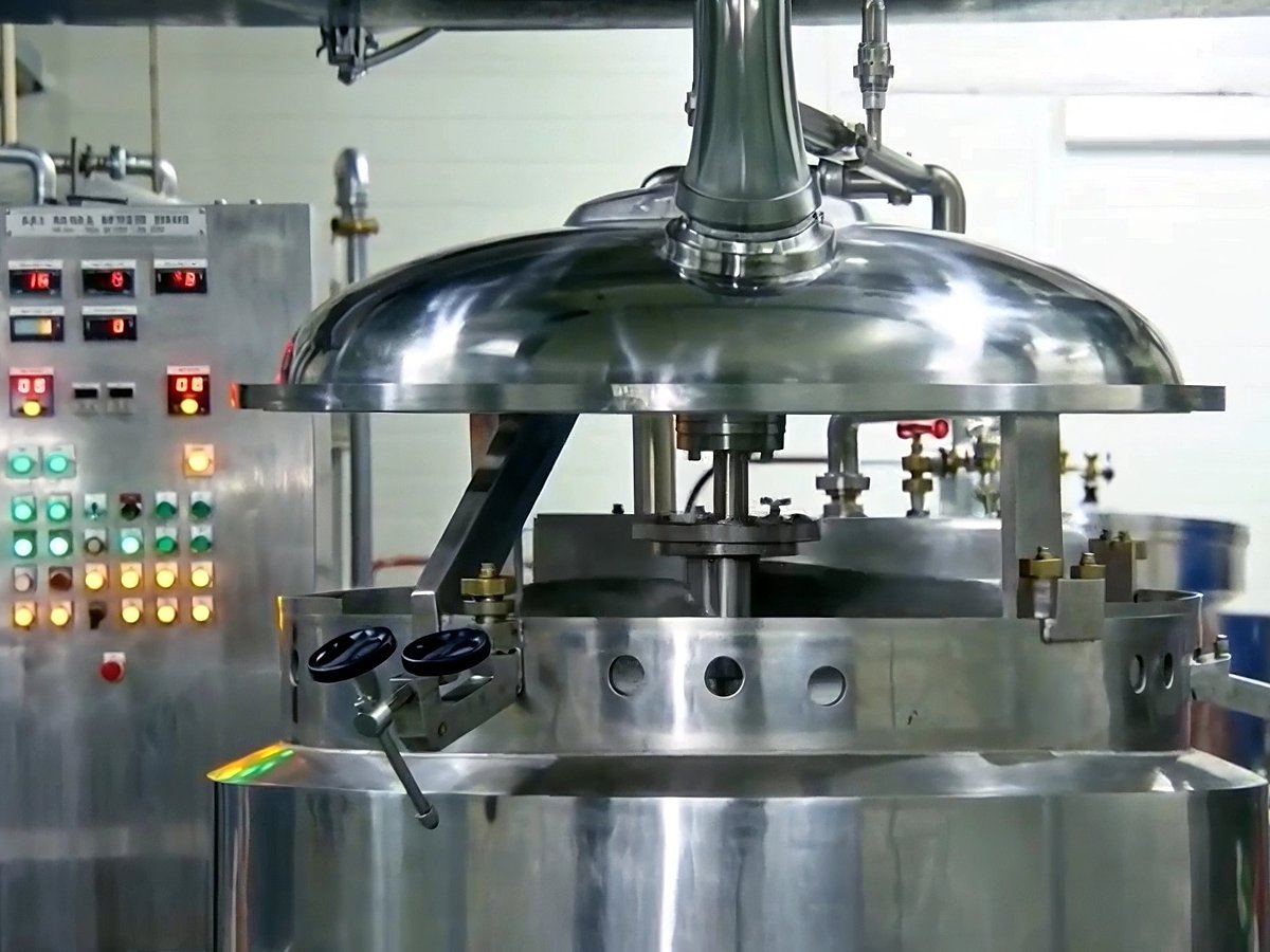 Emulsifying mixer and its control panel