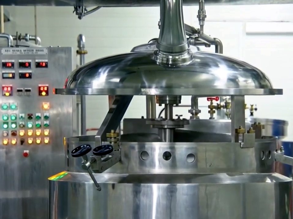 Emulsifying mixer and its control panel