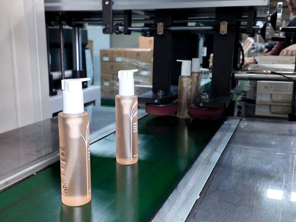 Toner being filled on the line