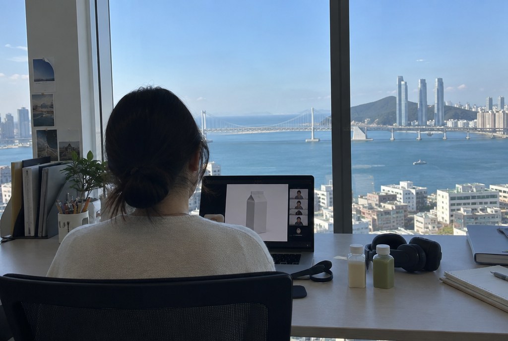 A project manager on a video call about a skincare order